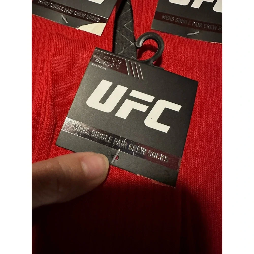 NEW adult novelty socks UFC mens red crew socks 3 pairs‎